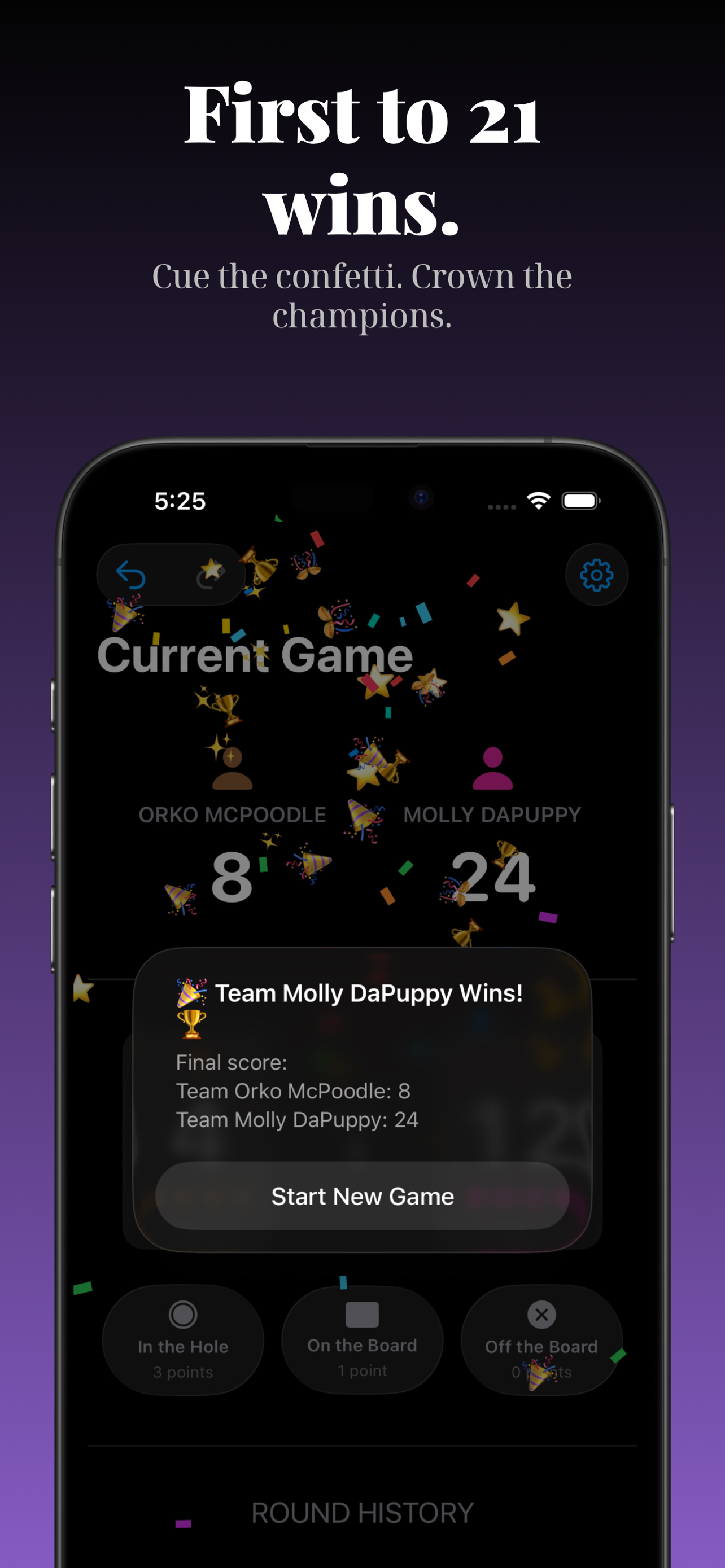 First to 21 wins.